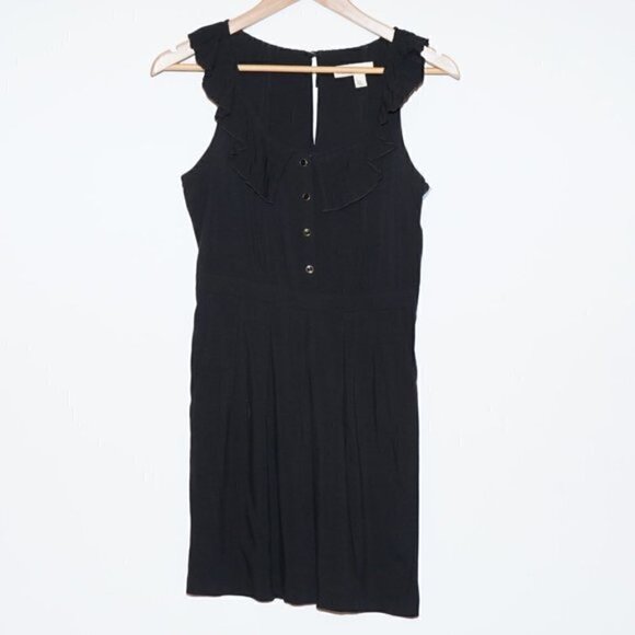 ✨4 for $20✨ Pins and Needles Ruffle Neck Sheath Dress Black 2 Preppy Casual - Picture 1 of 4